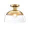 Designers Fountain Rey 13 in. 1-Light Brushed Gold Modern Semi Flush Mount with Clear Glass Shade for Bedrooms D308M-SF-BG - alternate 4